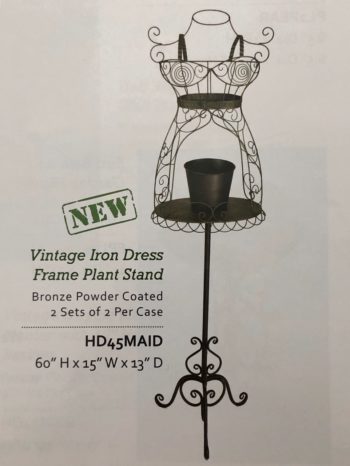 Vintage Iron Dress Frame Plant Stand