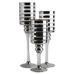 Halloway Striped Candle Holder Set Of 3